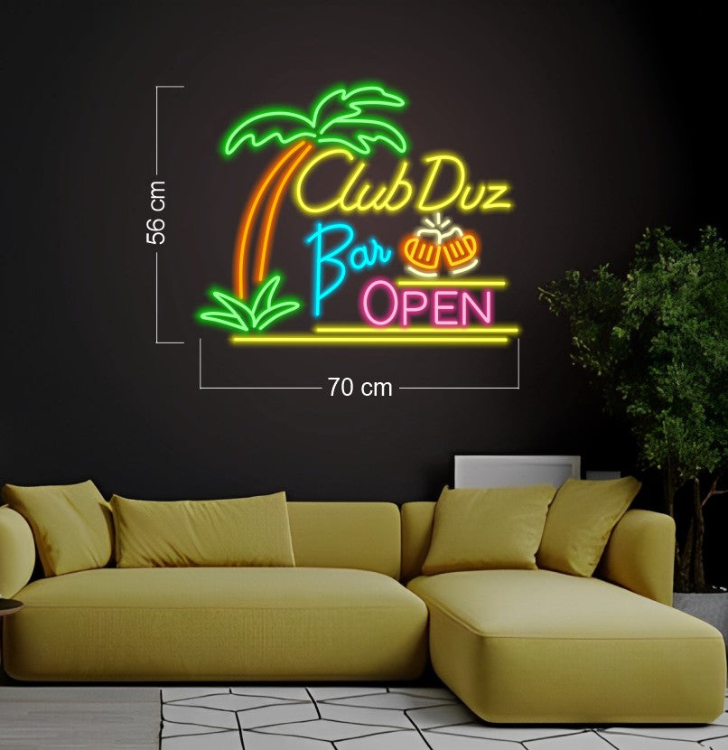 CLUB DUZ BAR OPEN | LED Neon Sign