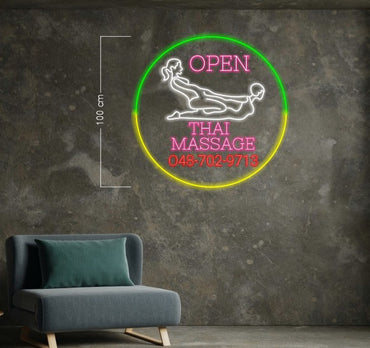 Open Thai Massage ( 2 signs) | LED Neon Sign