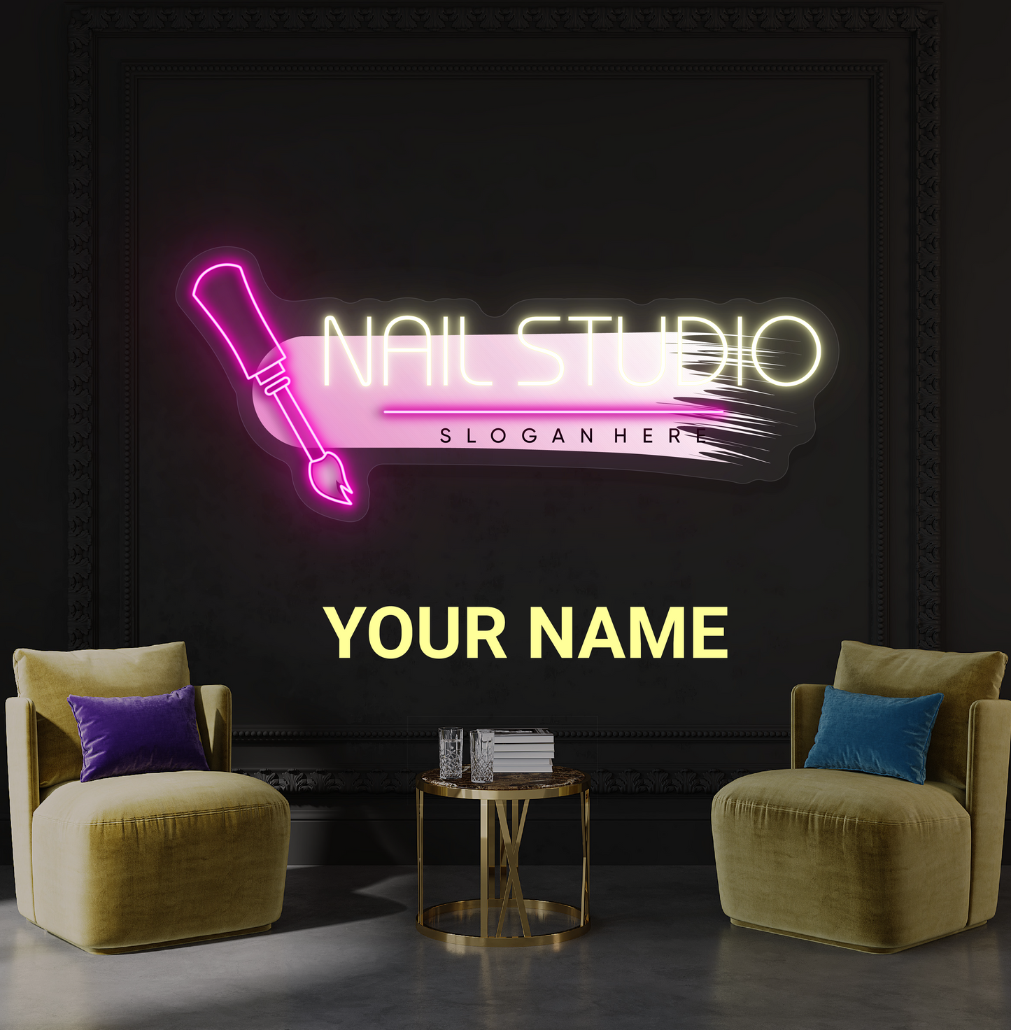 Enseigne au néon à LED de Glam Nails Studio