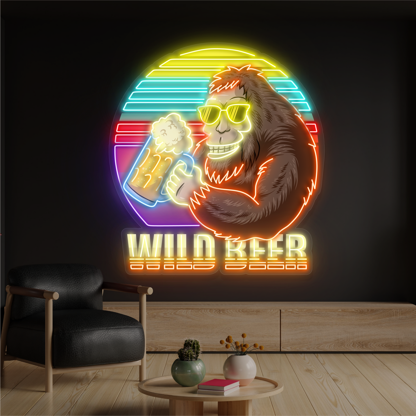 Panneau néon à LED Wild Beer Artwork