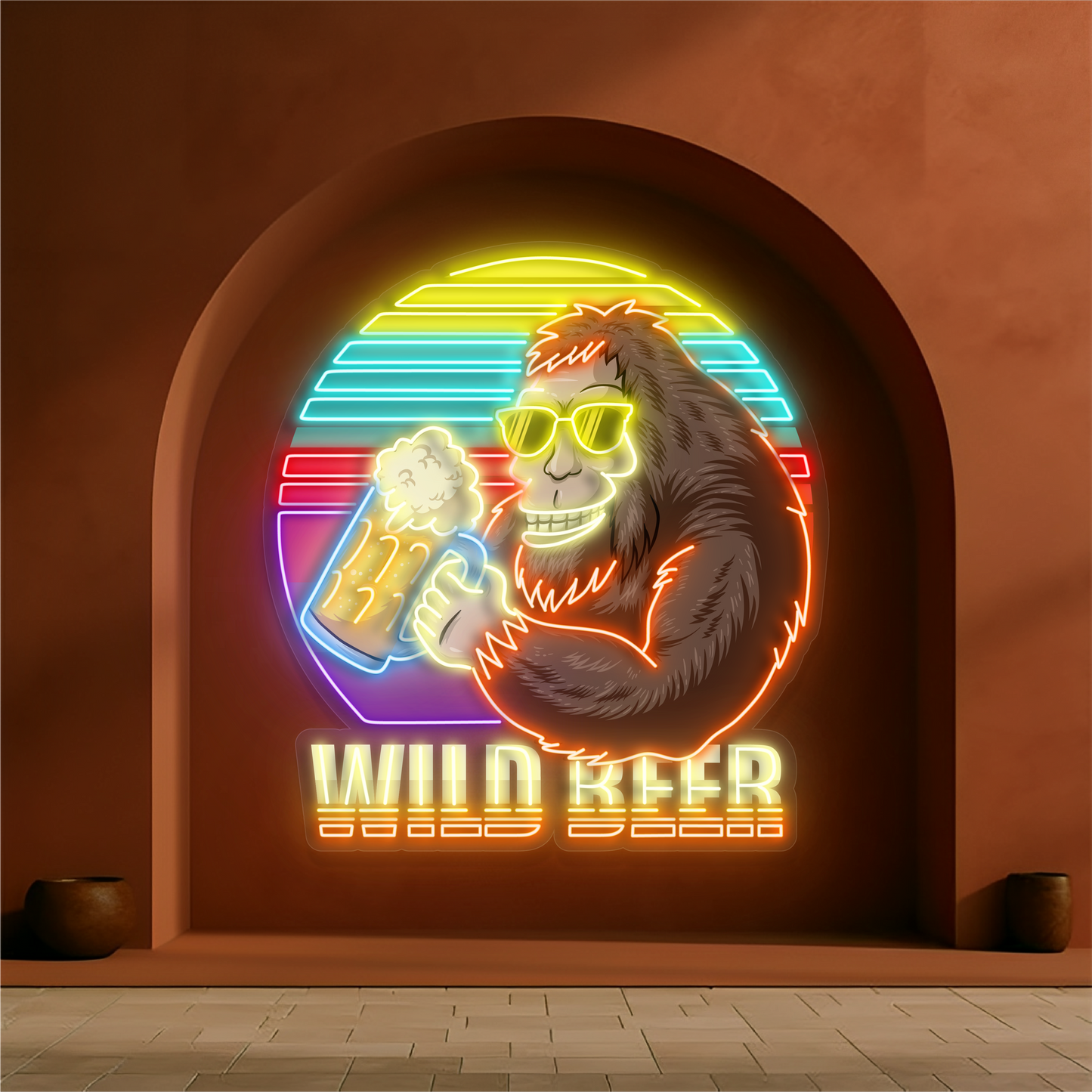 Panneau néon à LED Wild Beer Artwork