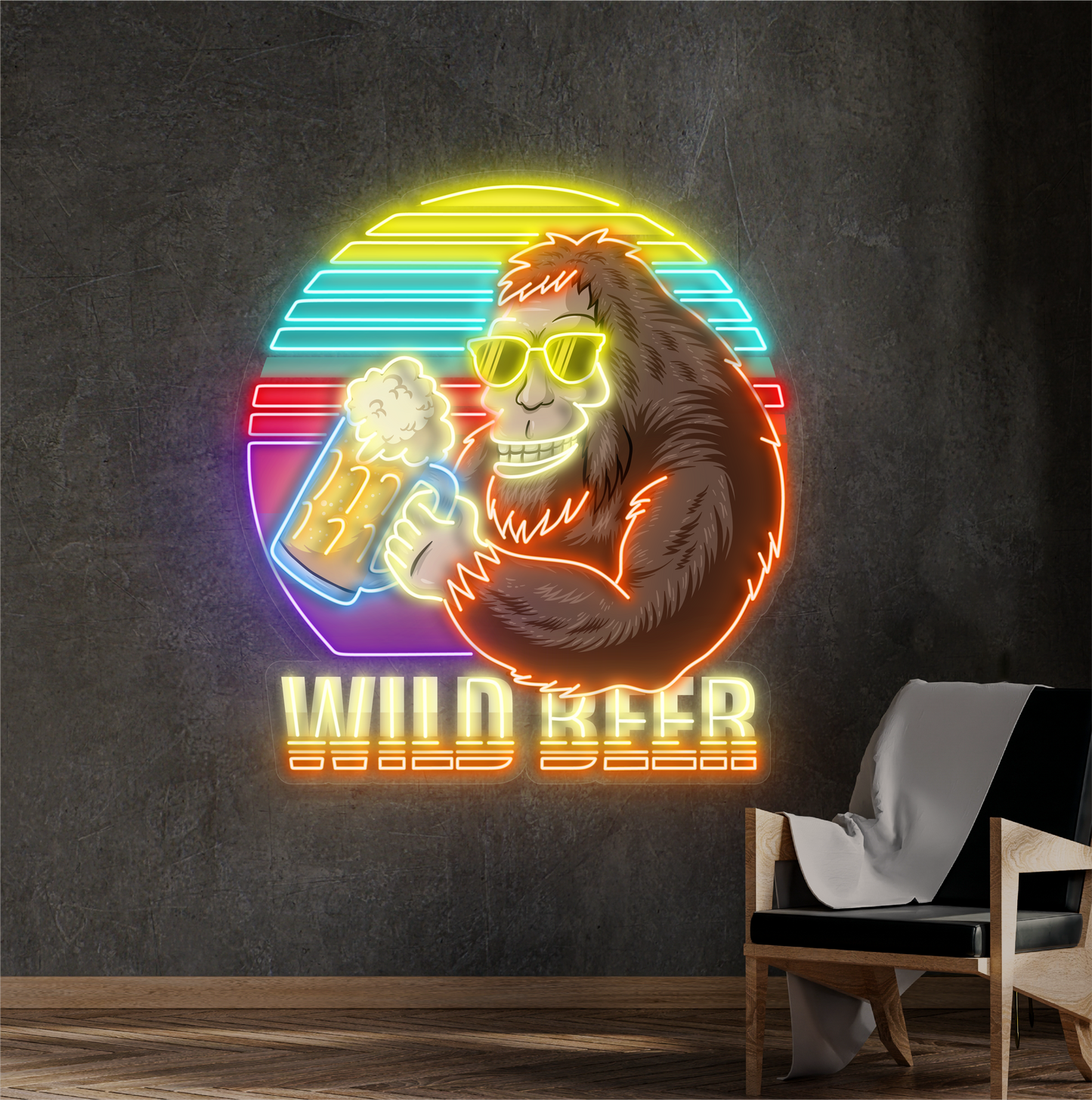 Panneau néon à LED Wild Beer Artwork