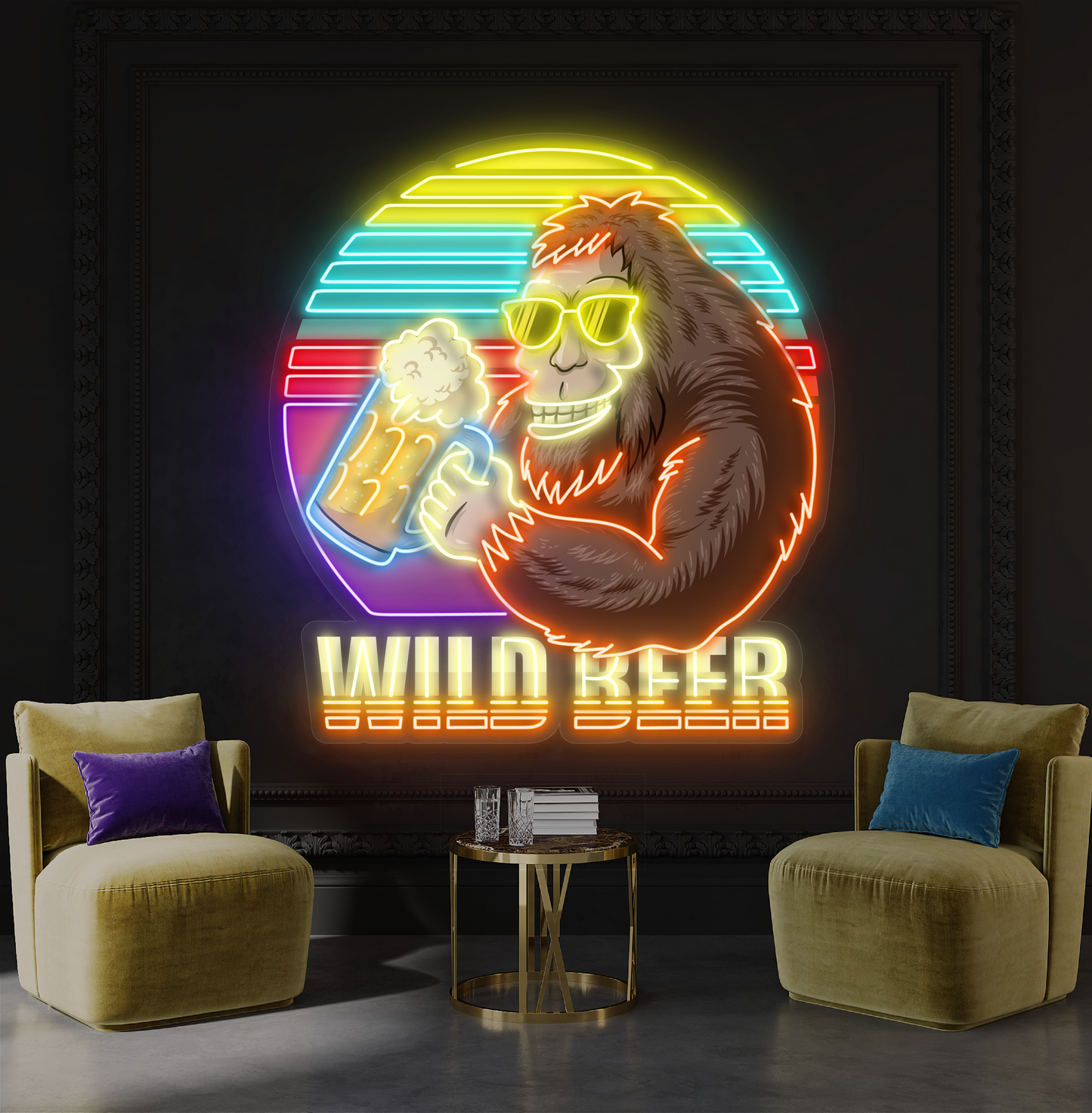 Panneau néon à LED Wild Beer Artwork