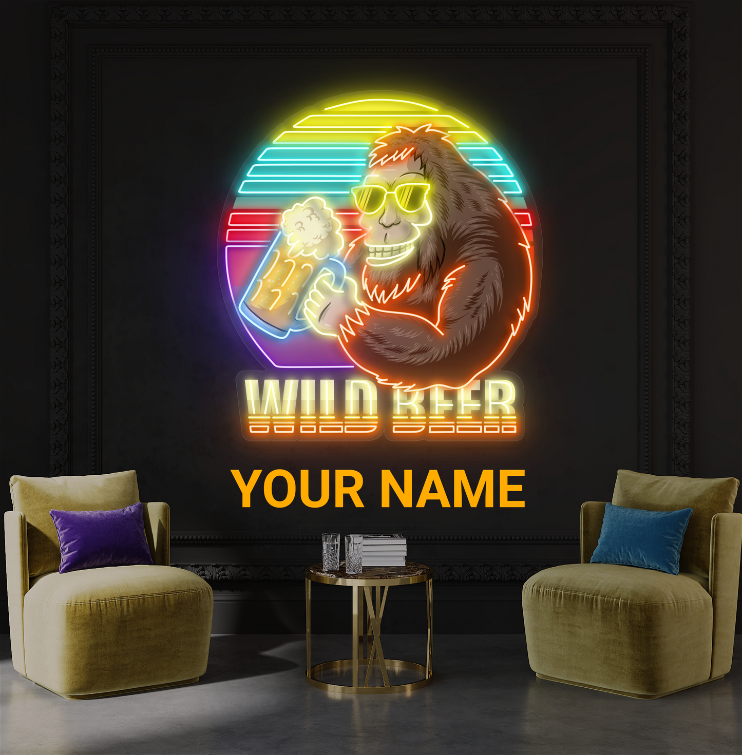 Panneau néon à LED Wild Beer Artwork