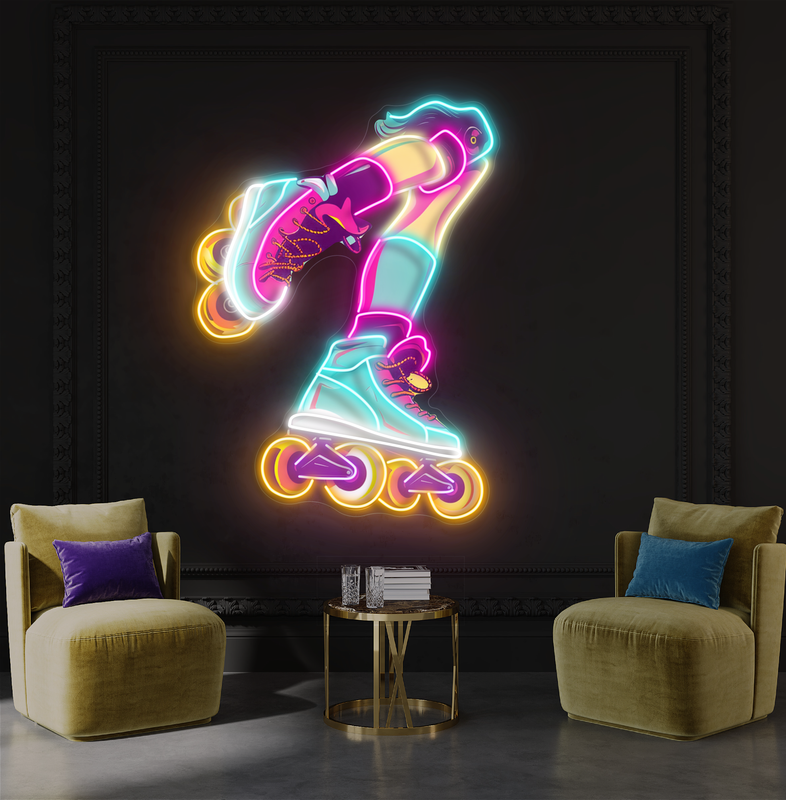 Enseigne au néon à LED Roller Vibes Artwork