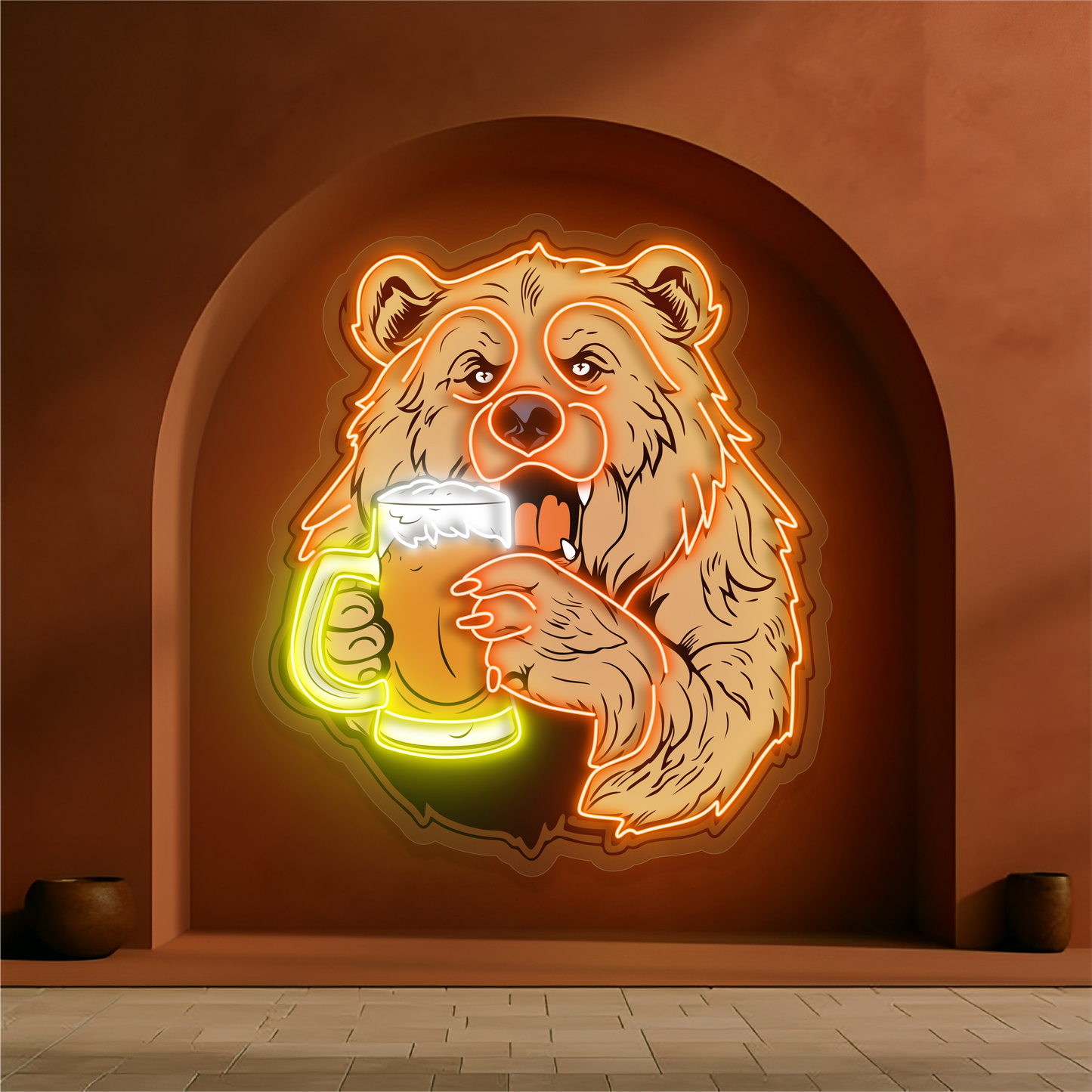 Enseigne au néon à LED Bear Brew Artwork