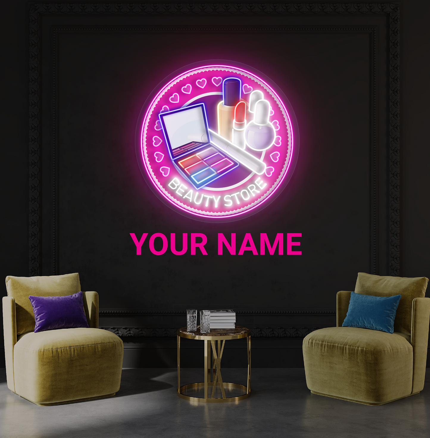 Enseigne au néon à LED pour magasin de beauté