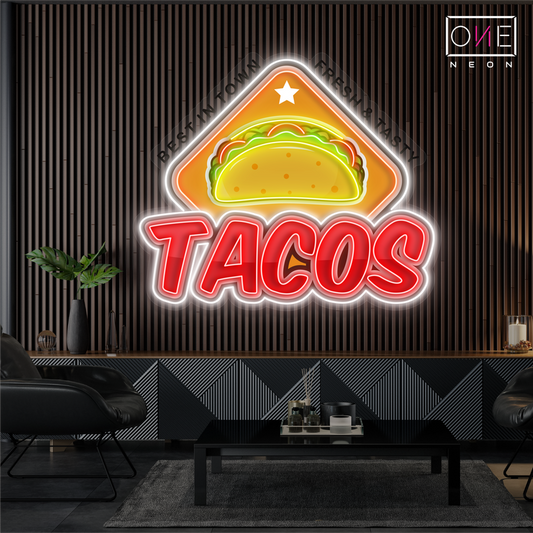 Panneau néon à LED Tacos Artwork