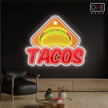 Panneau néon à LED Tacos Artwork