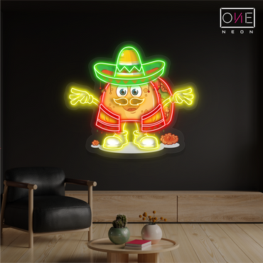 Panneau néon à LED Fiesta Taco Artwork