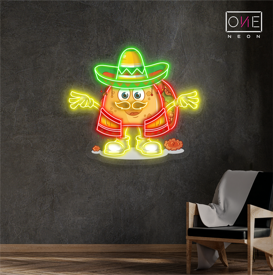 Panneau néon à LED Fiesta Taco Artwork