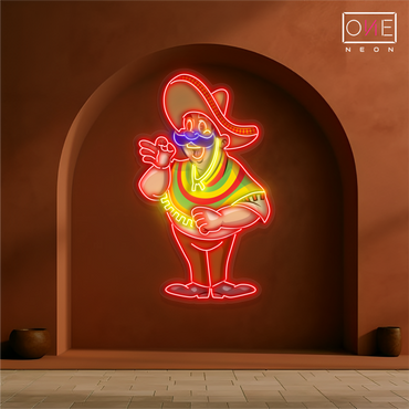 Enseigne au néon à LED Mustache Amigo Artwork