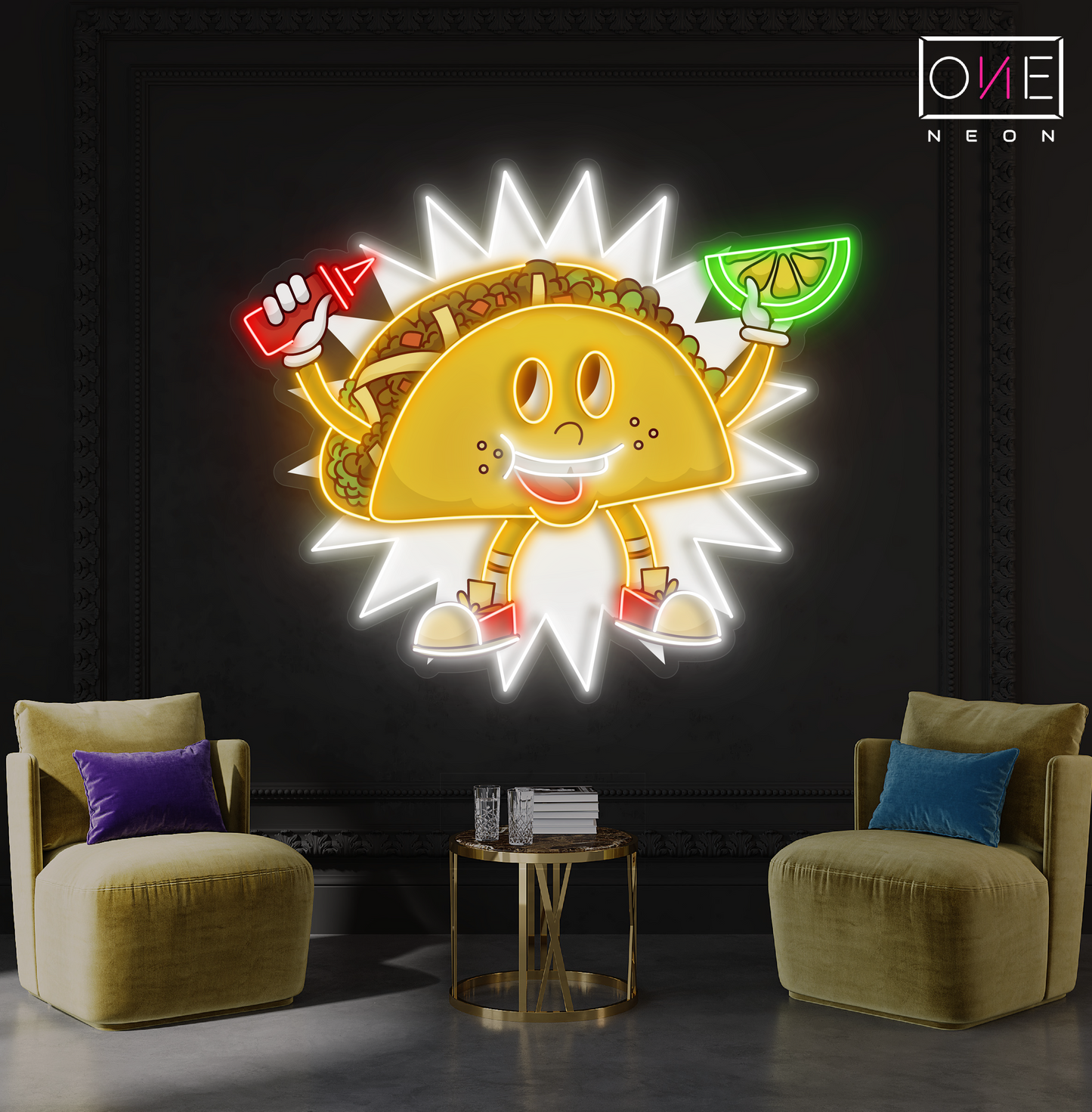 Panneau néon à LED Taco Buddy Artwork