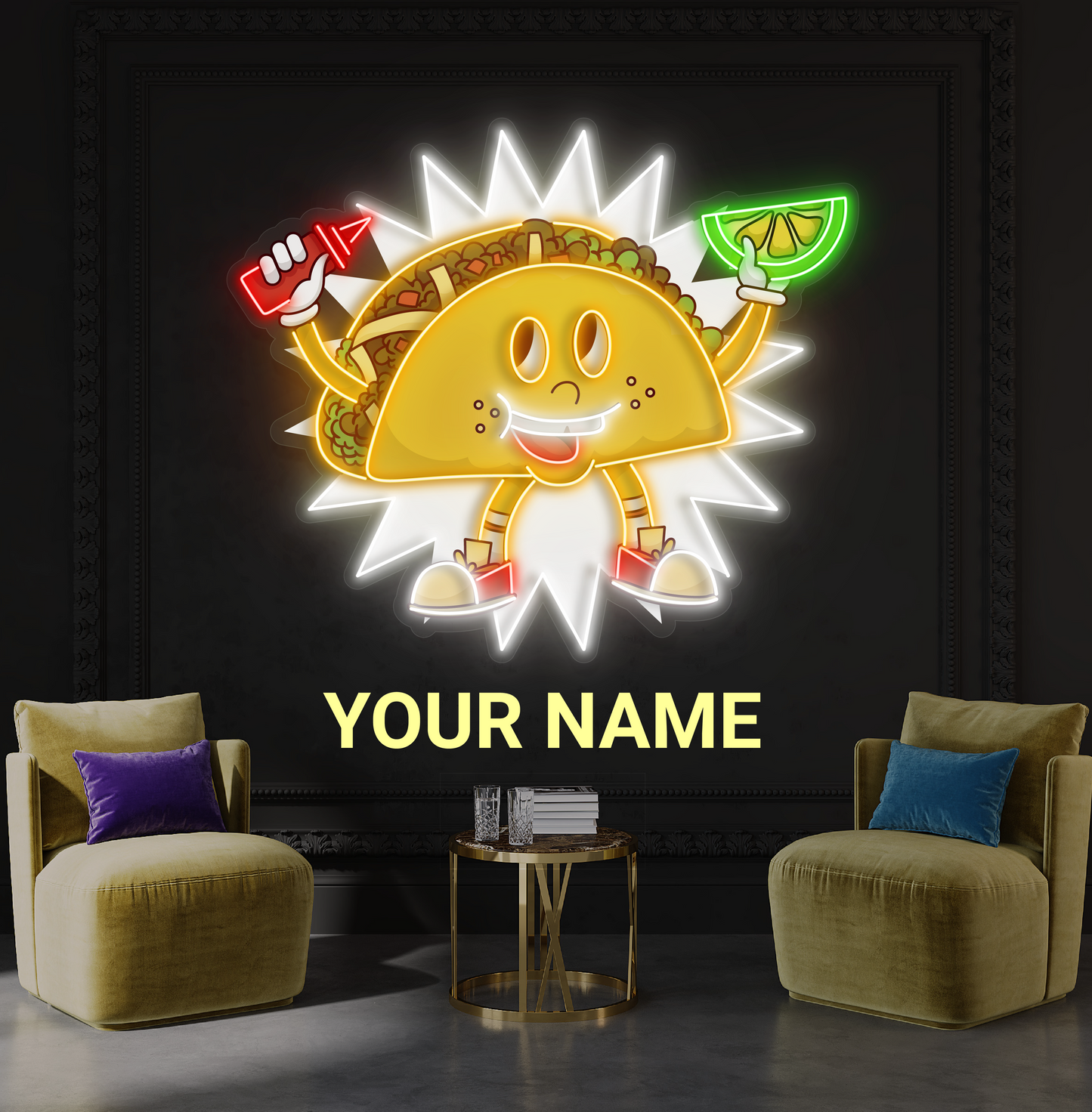 Panneau néon à LED Taco Buddy Artwork