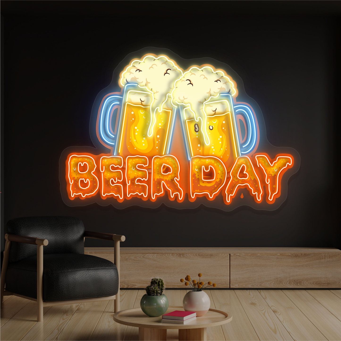 Enseigne au néon à LED Beer Day Artwork