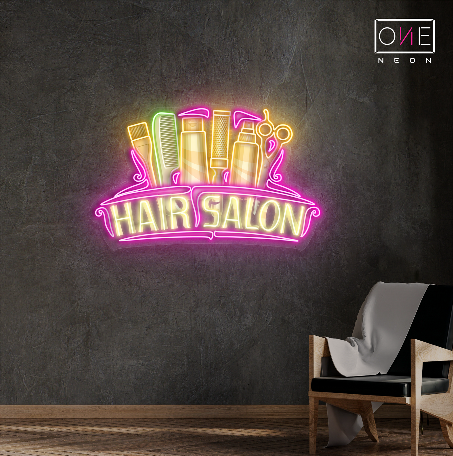 Enseigne au néon à LED pour salon de coiffure