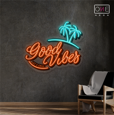 Enseigne au néon à LED Good Vibes Artwork