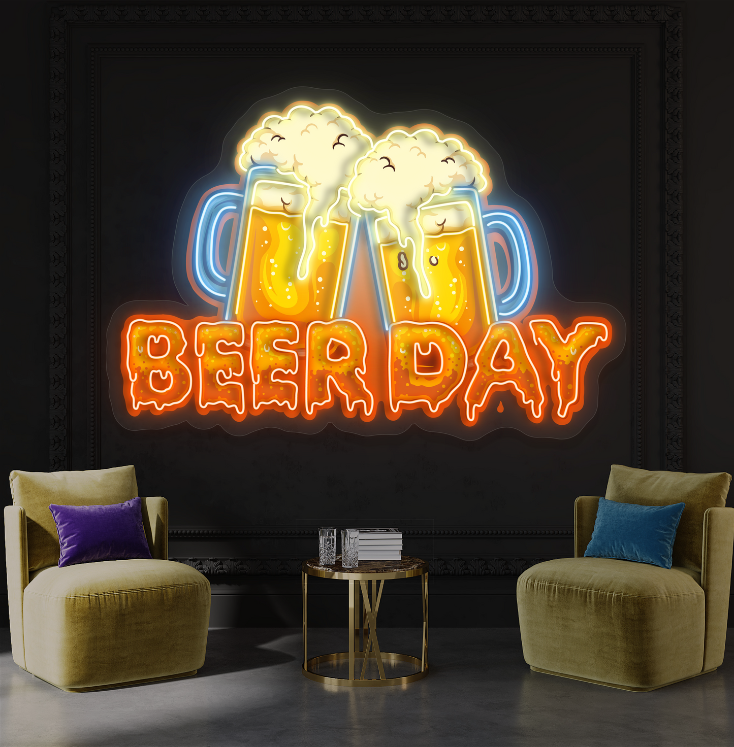 Enseigne au néon à LED Beer Day Artwork