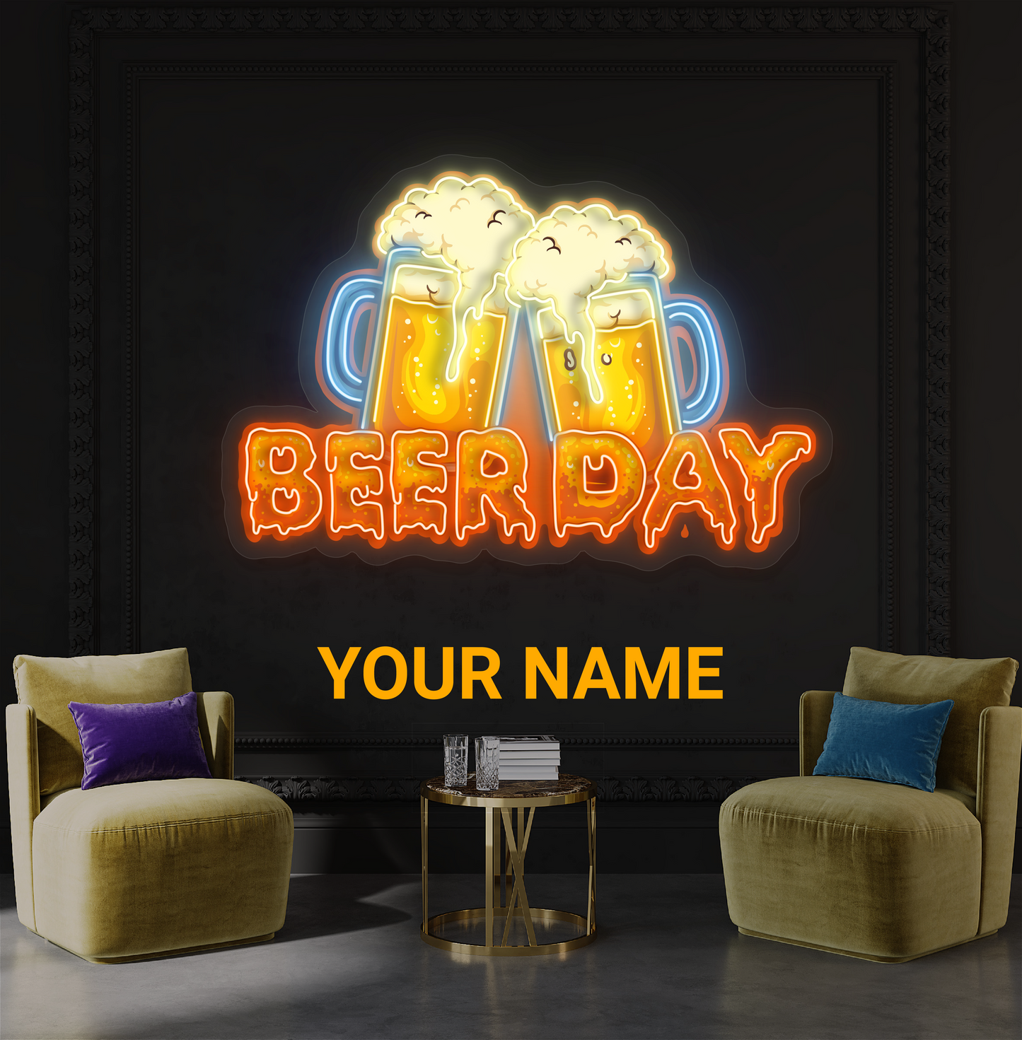 Enseigne au néon à LED Beer Day Artwork