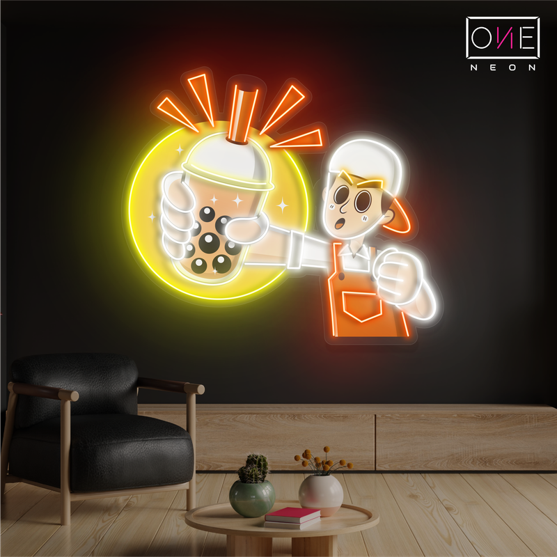 Enseigne au néon à LED Boba Sip & Shine
