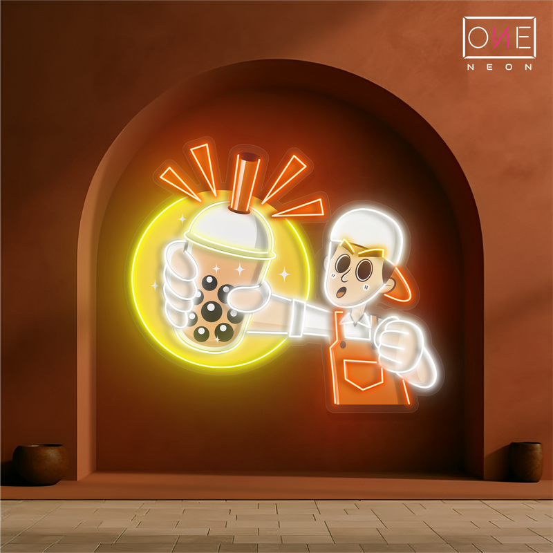 Enseigne au néon à LED Boba Sip & Shine