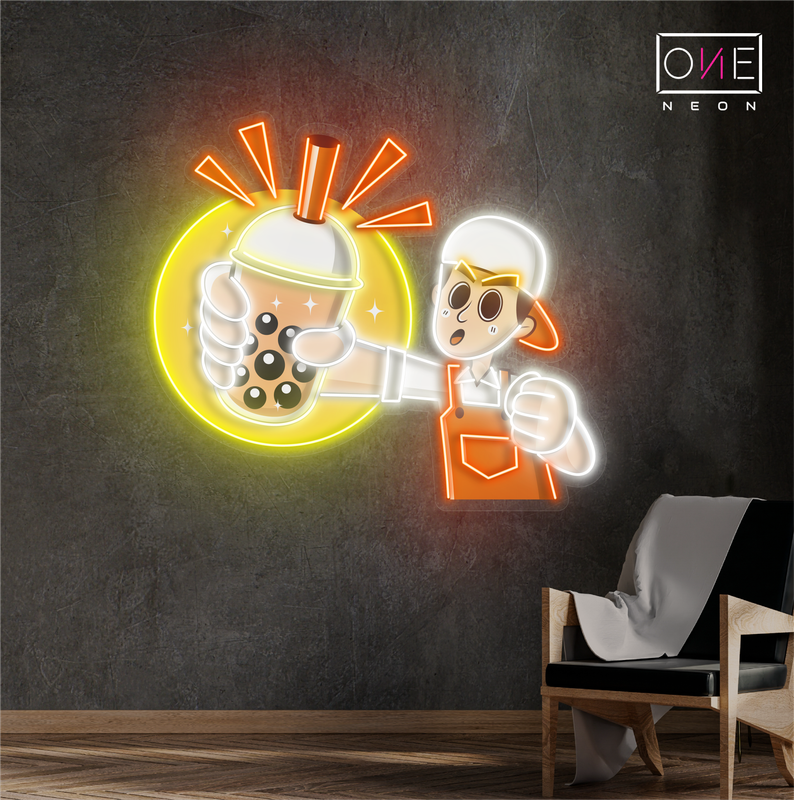 Enseigne au néon à LED Boba Sip & Shine