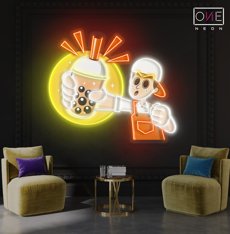 Enseigne au néon à LED Boba Sip & Shine