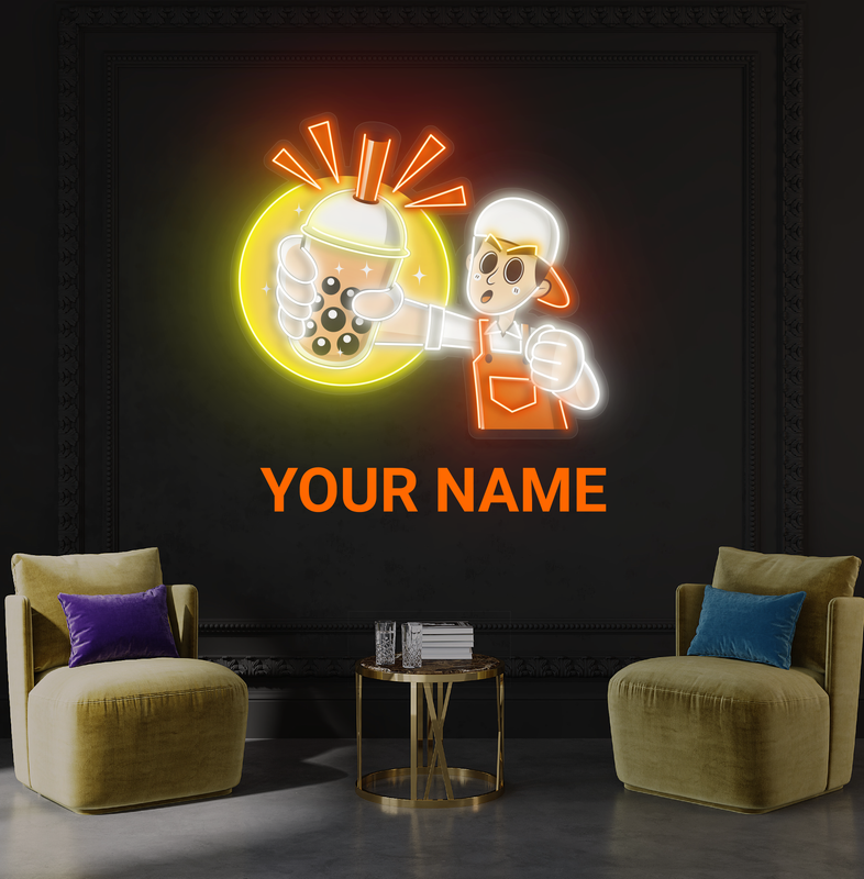 Enseigne au néon à LED Boba Sip & Shine