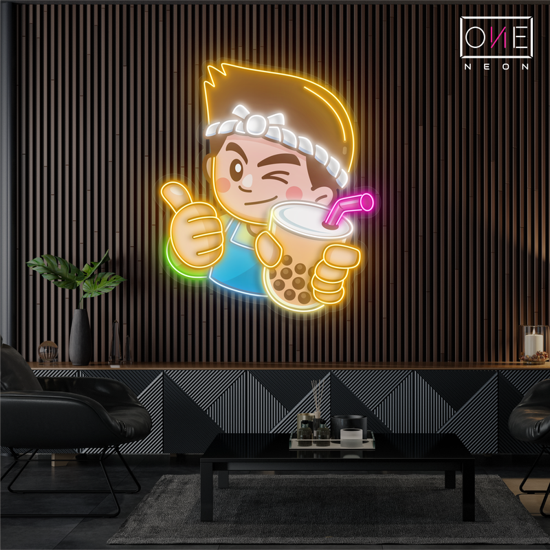 Enseigne au néon à LED Bubble Tea Buddy