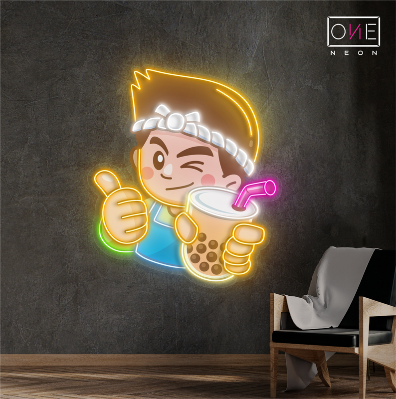 Enseigne au néon à LED Bubble Tea Buddy