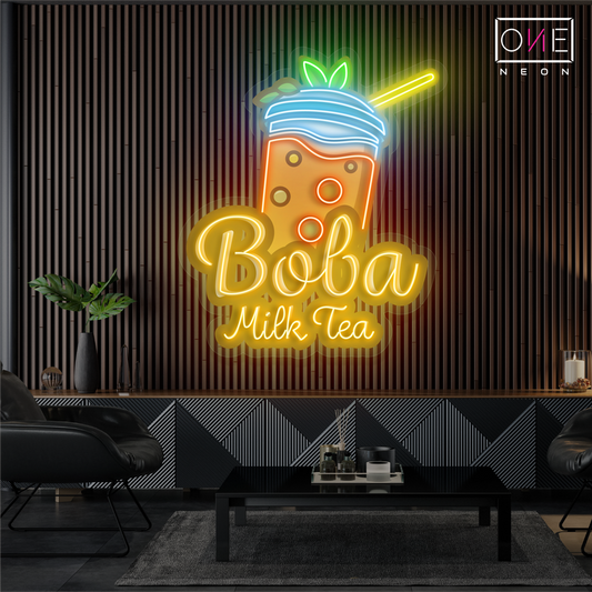 Boba Milk Tea Artwork Led Neon Sign