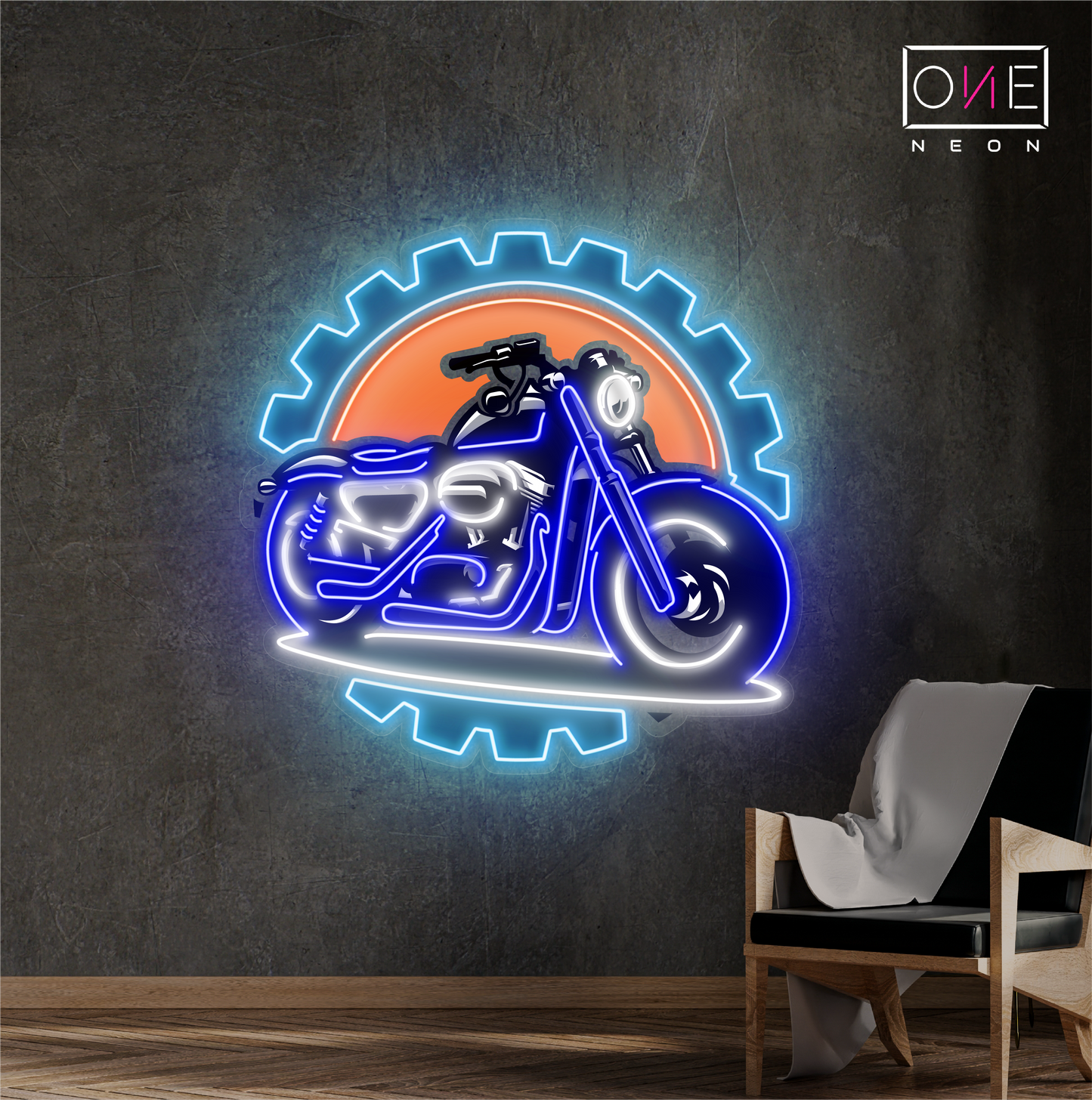 Enseigne au néon à LED Gearhead Ride Artwork