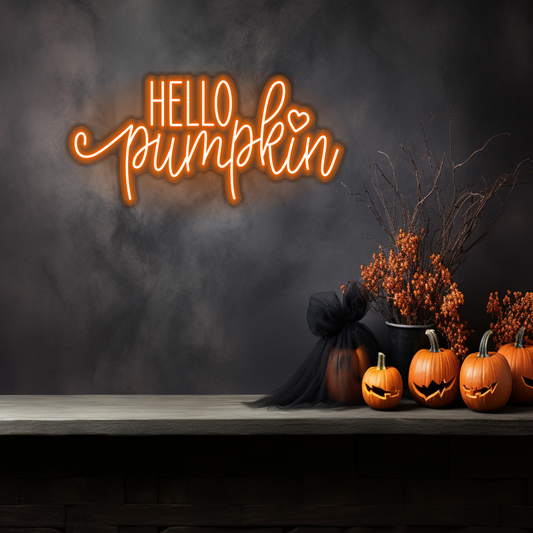 Hello Pumpkin LED Neon Sign