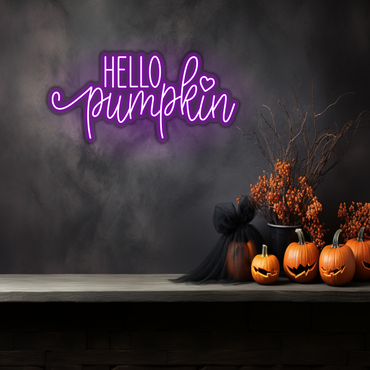 Hello Pumpkin LED Neon Sign