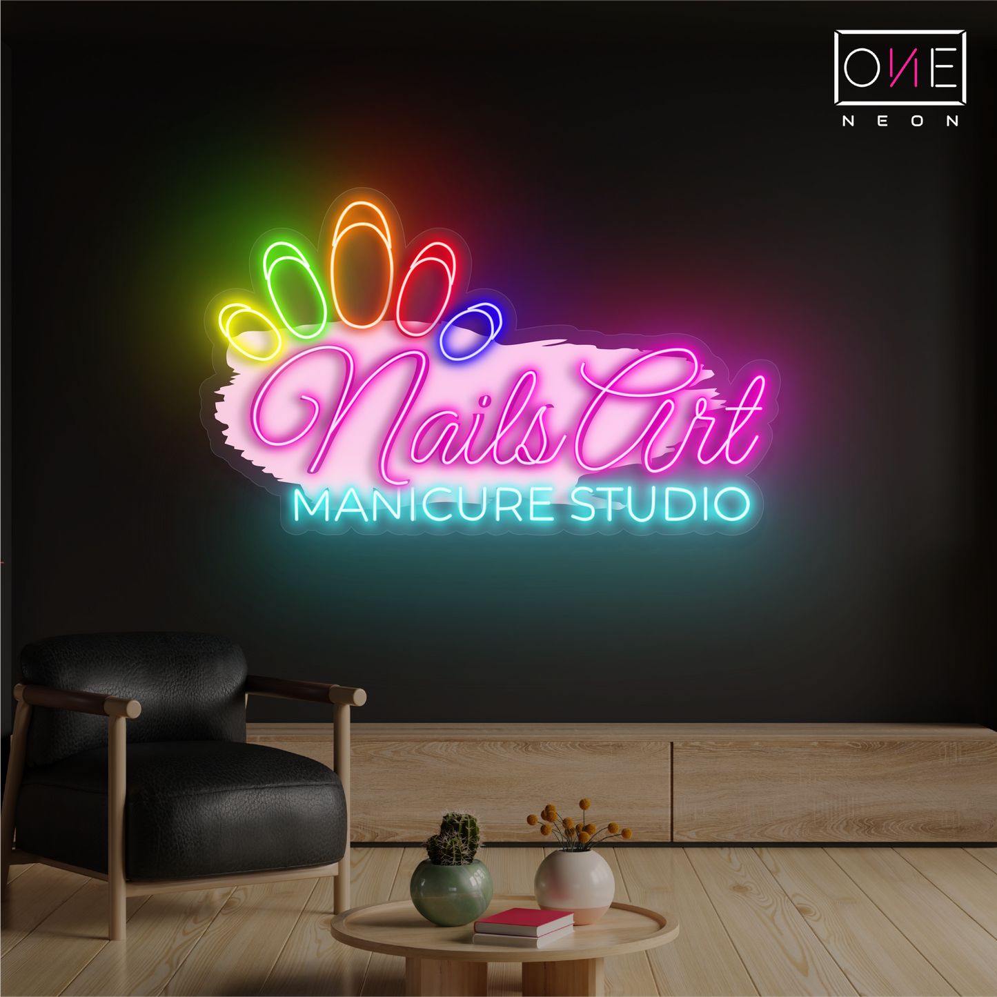 Enseigne au néon à LED pour studio de manucure Nails Art