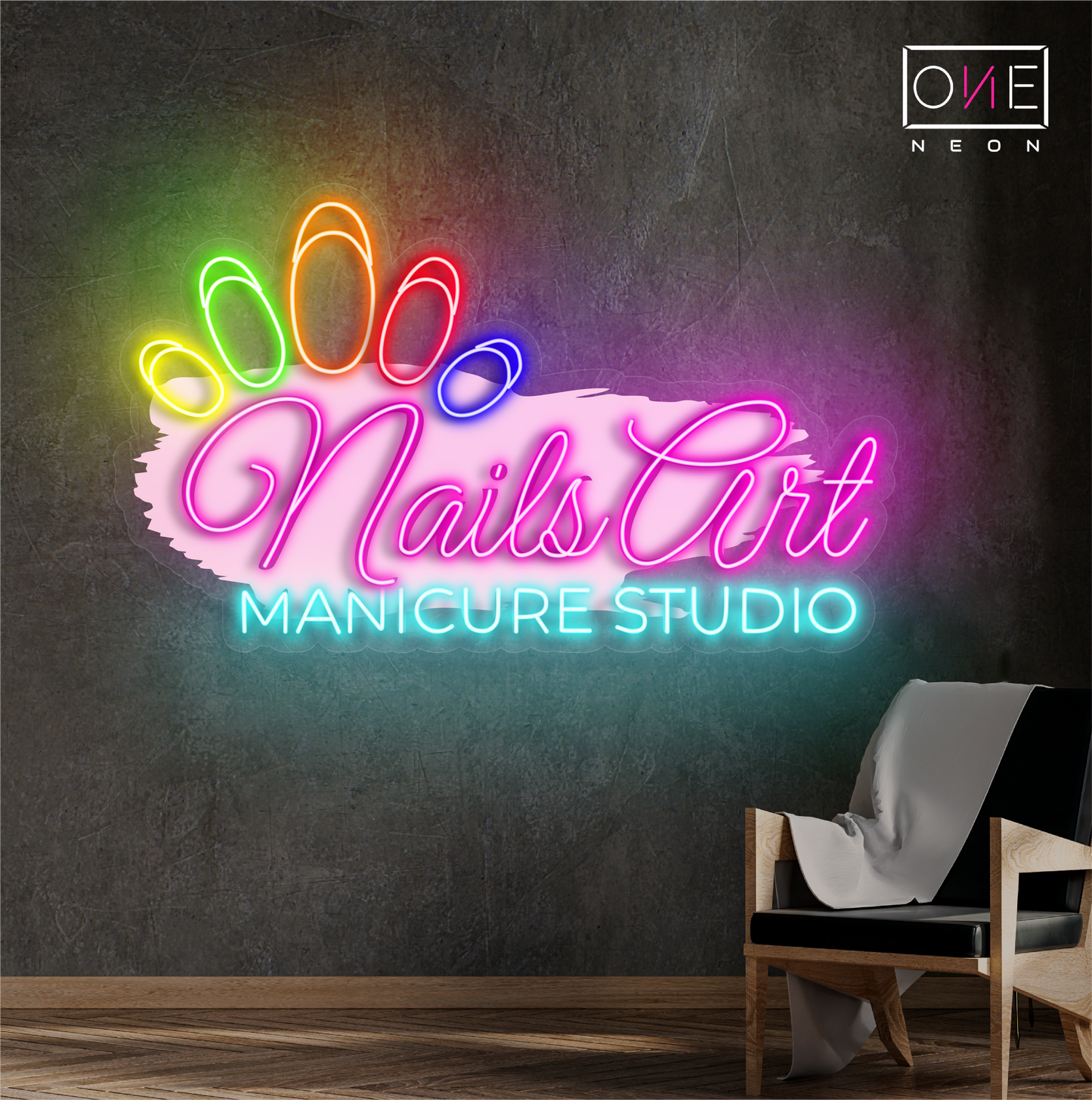 Enseigne au néon à LED pour studio de manucure Nails Art