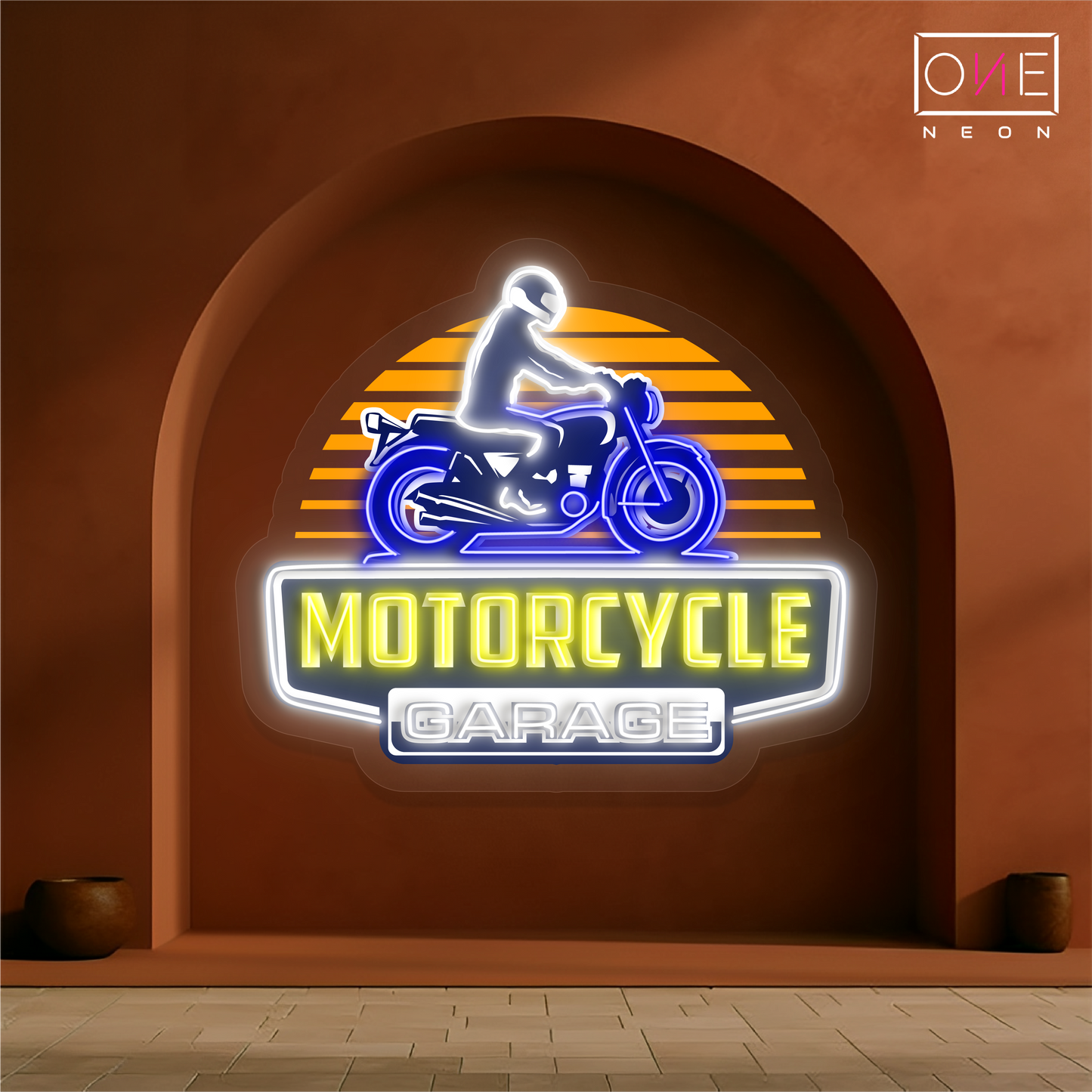 Enseigne au néon à LED pour garage de motos