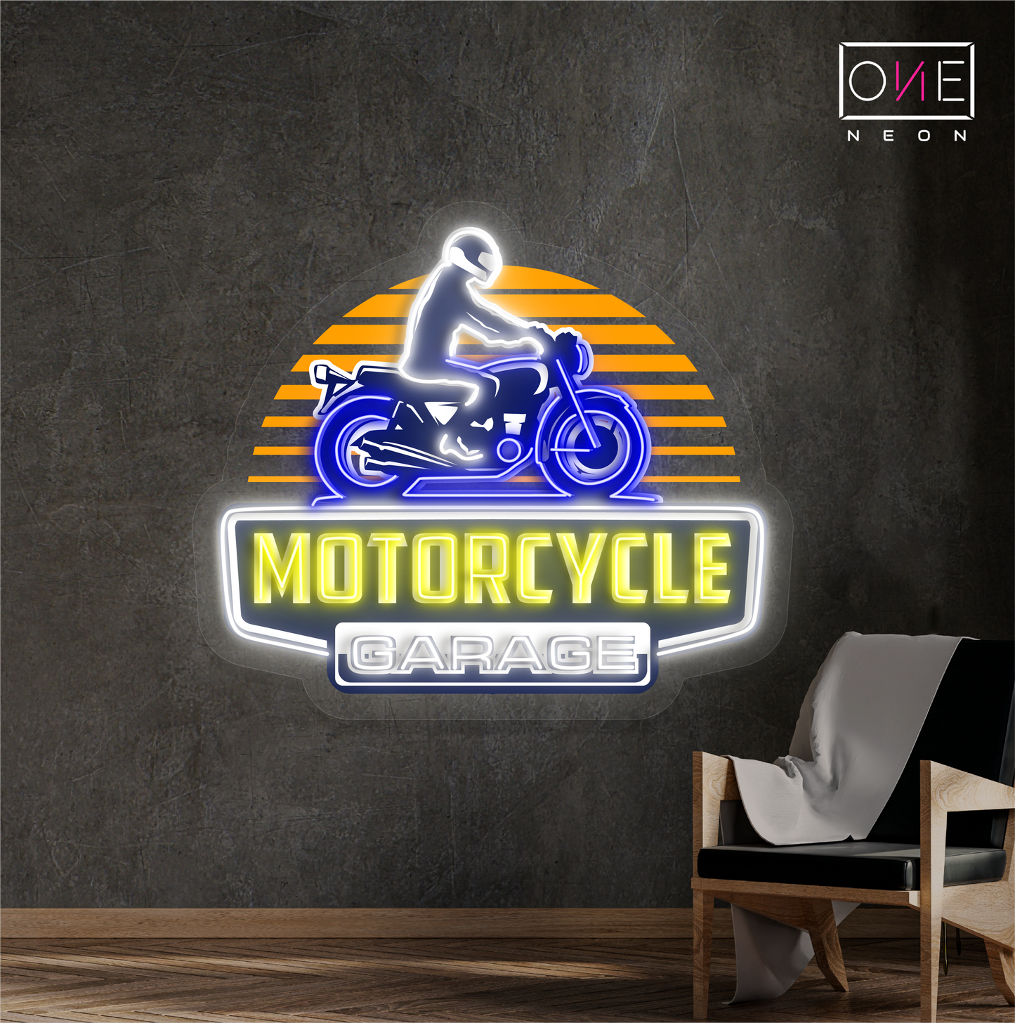 Enseigne au néon à LED pour garage de motos