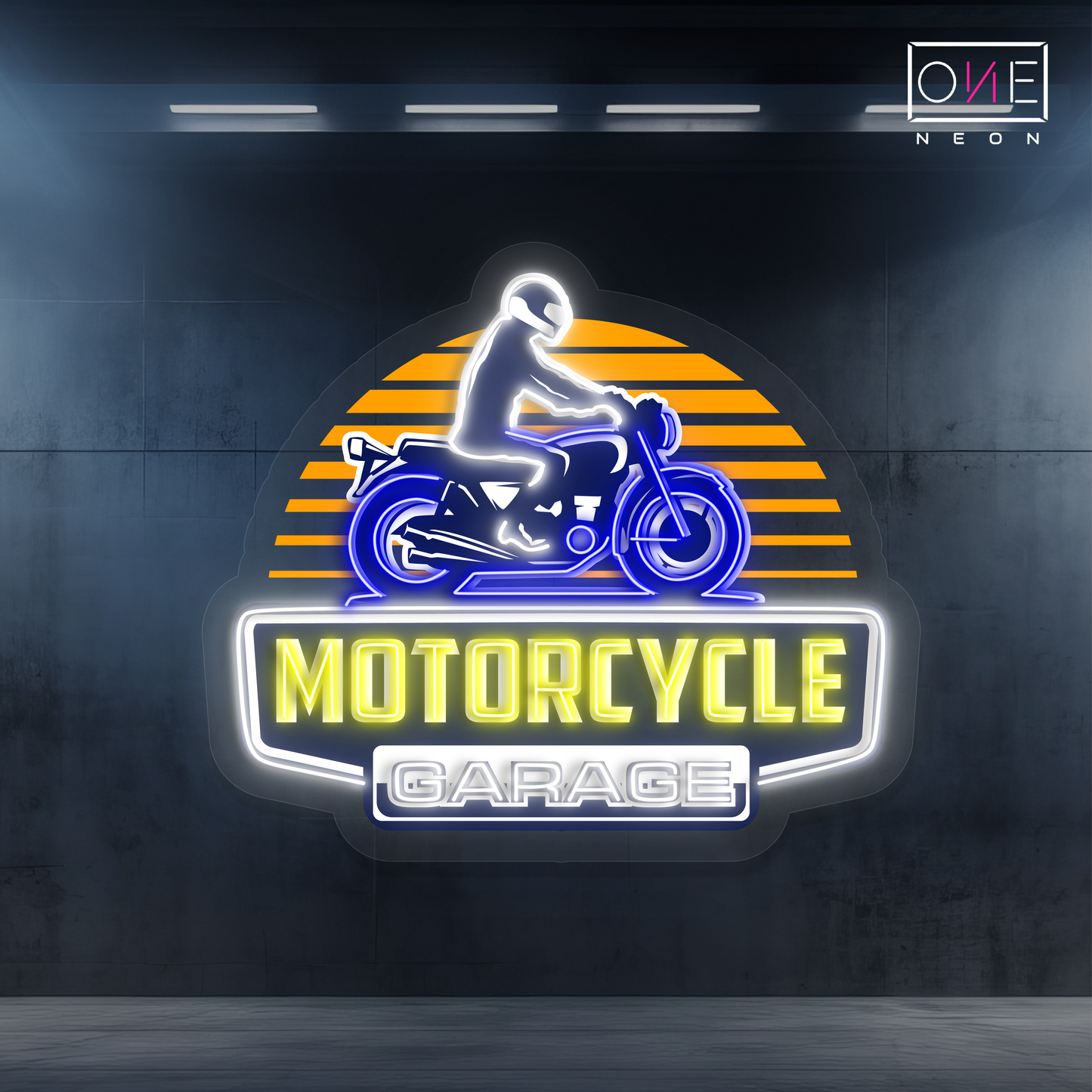 Enseigne au néon à LED pour garage de motos