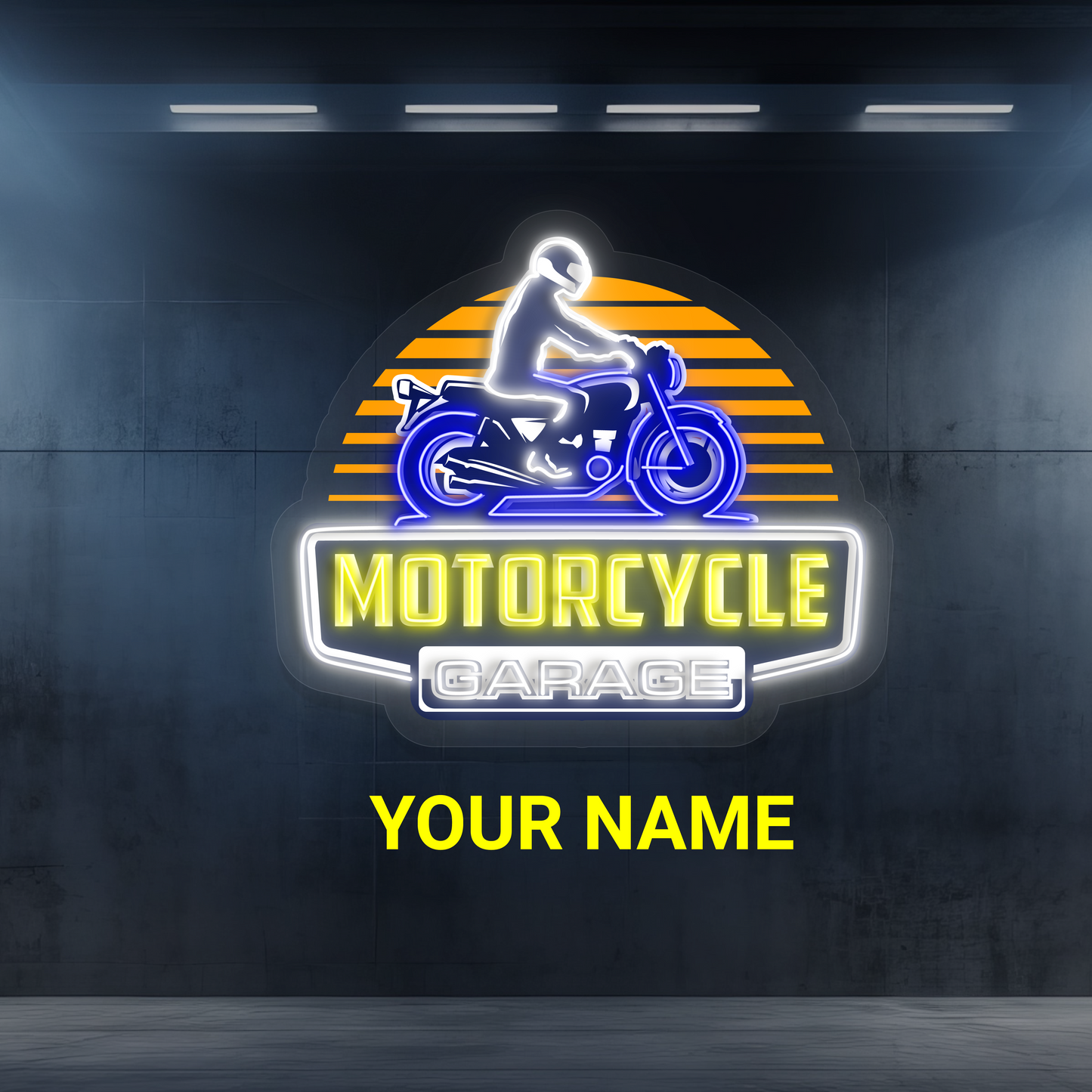 Enseigne au néon à LED pour garage de motos