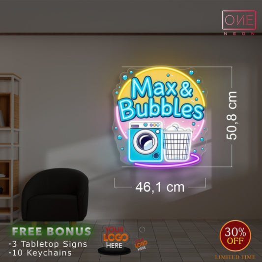 Max & Bubbles | LED Neon Sign (waterproof)