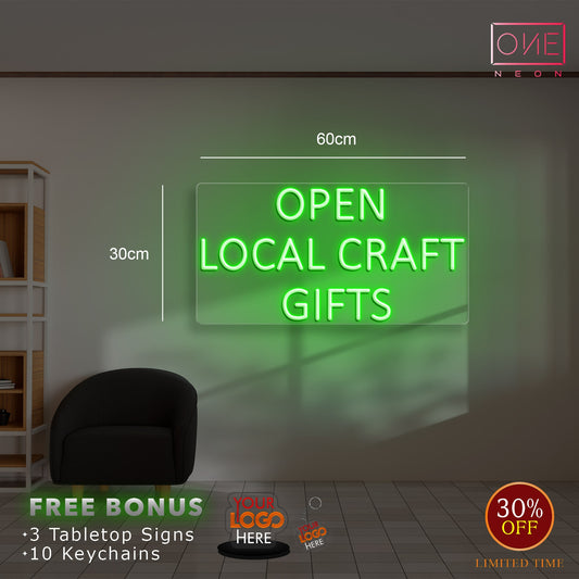 OPEN LOCAL CRAFT GIFTS | LED Neon Sign