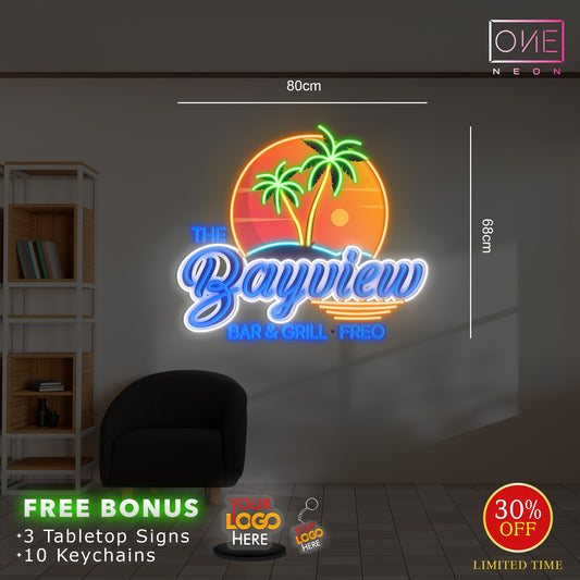 THE BAYVIEW BAR & GRILL | LED Neon Sign (2 signs)