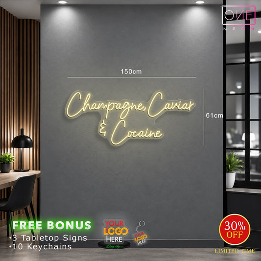 Champagne, Caviar & Cocaine | LED Neon Sign (RGB)