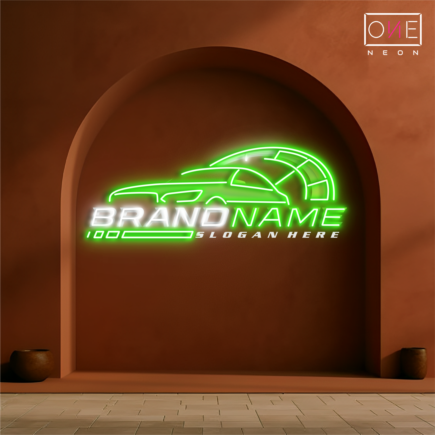 Panneau néon à LED Green Drive Artwork