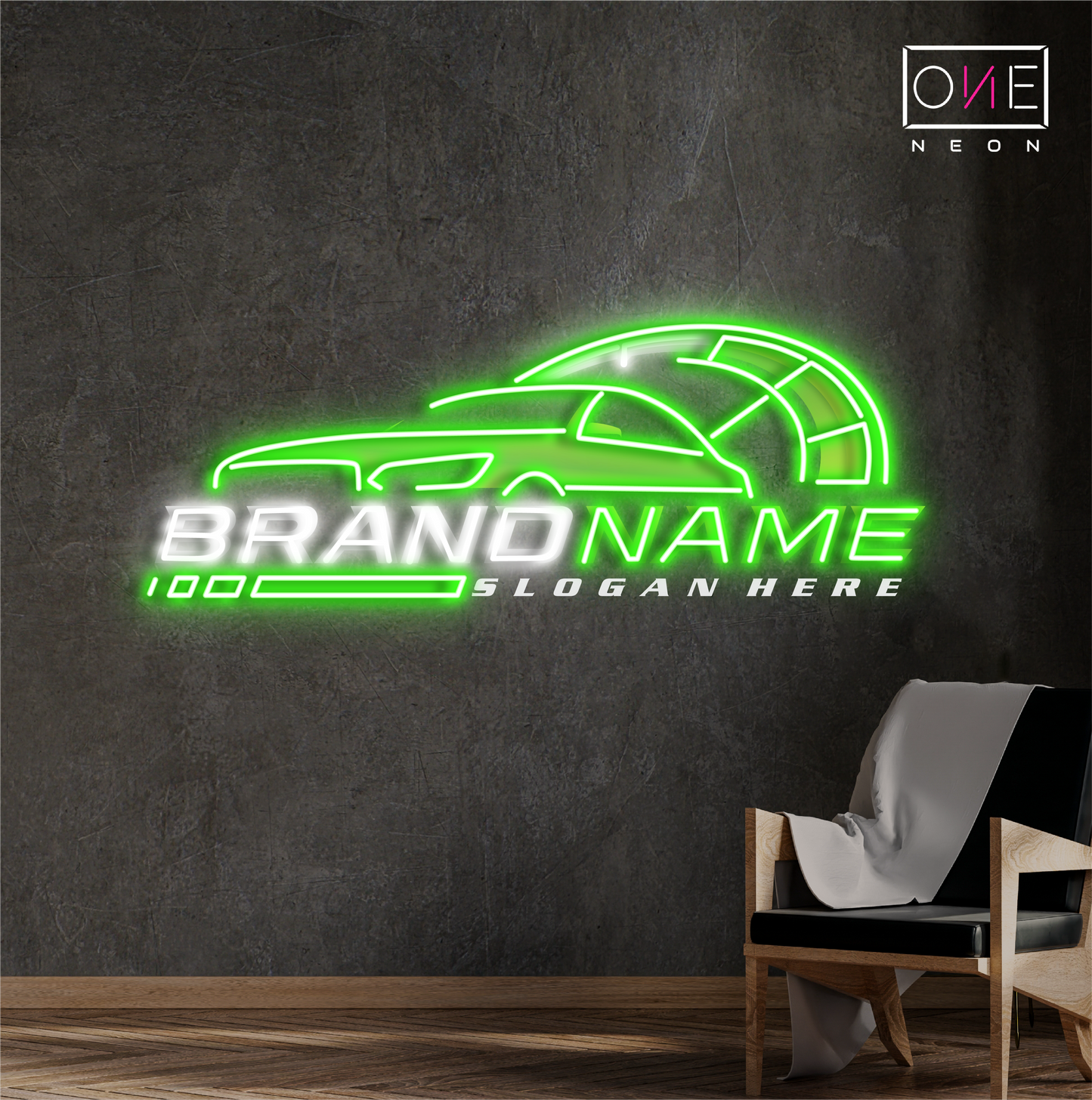 Panneau néon à LED Green Drive Artwork