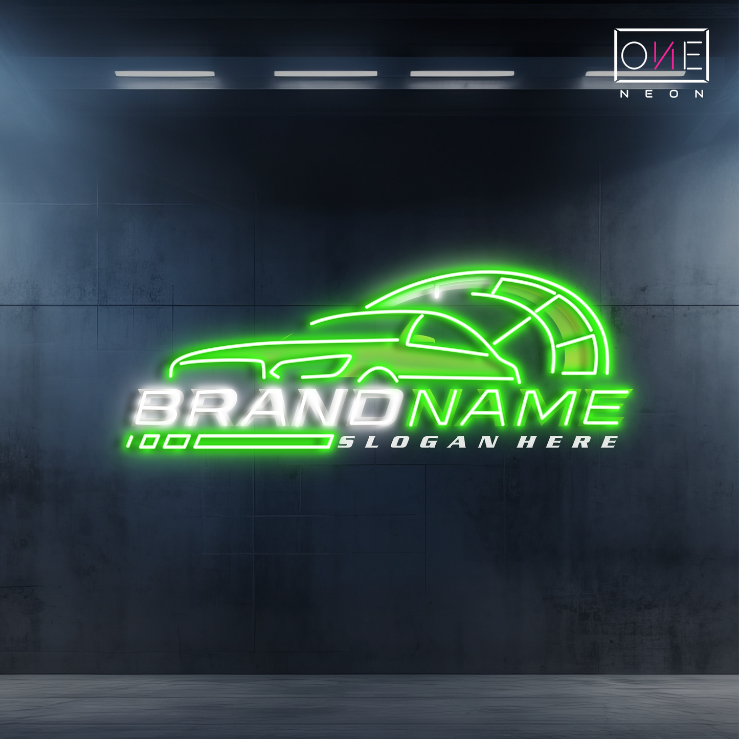 Panneau néon à LED Green Drive Artwork