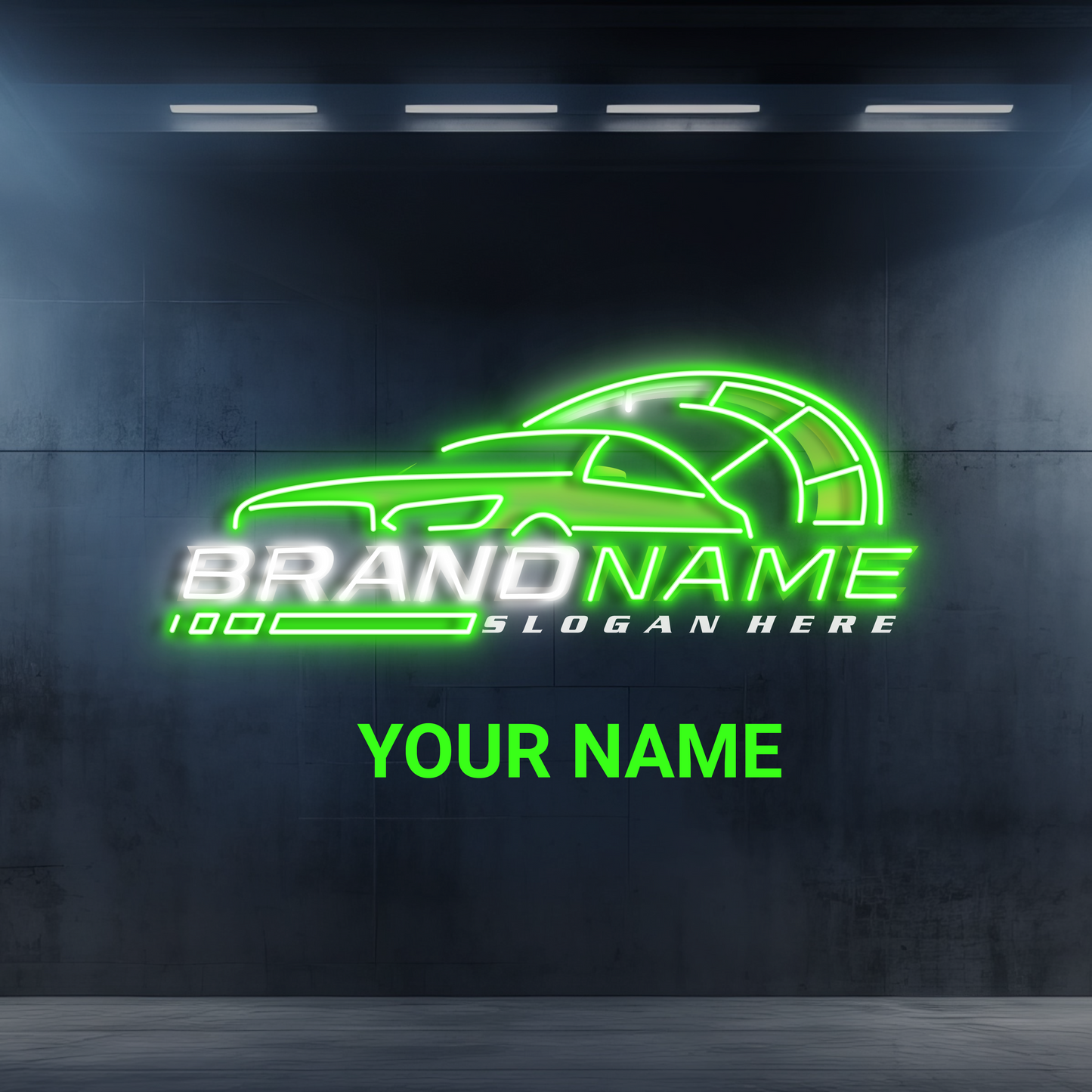 Panneau néon à LED Green Drive Artwork
