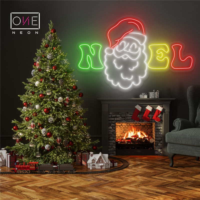 Panneau néon à LED représentant le Père Noël