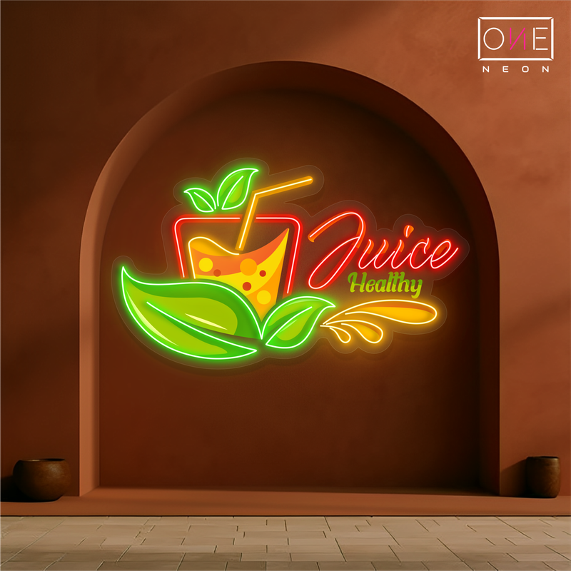 Enseigne au néon à LED Juice Healthy Artwork